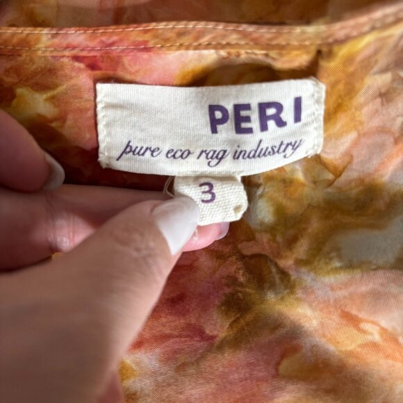 Peri Tie Dye Tunic Dress One Size Boho Caftan V Neck Short Sleeves Pockets - Picture 7 of 7